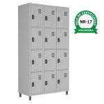 Roupeiro de Aço c/ 12 Portas PEQUENAS – 1,84×0,96×0,35m – CZ/CZ – W3 – 10911 - Imagem 4