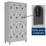 Roupeiro de Aço c/ 12 Portas PEQUENAS – 1,84×0,96×0,35m – CZ/CZ – W3 – 10911 - Imagem 5