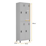 Roupeiro de Aço com 04 PORTAS GRANDES – 1,84×0,64×0,35m – CZ/CZ – W3 – 10912 - Imagem 2