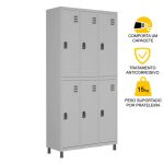 Roupeiro de Aço c/ 06 PORTAS GRANDES – 1,84×0,96×0,35m – CZ/CZ – W3 – 10913 - Imagem 3