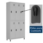 Roupeiro de Aço c/ 06 PORTAS GRANDES – 1,84×0,96×0,35m – CZ/CZ – W3 – 10913 - Imagem 4