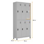 Roupeiro de Aço c/ 06 PORTAS GRANDES – 1,84×0,96×0,35m – CZ/CZ – W3 – 10913 - Imagem 2