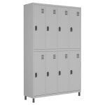 Roupeiro de Aço c/ 08 PORTAS GRANDES – 1,84×1,29×0,35m – CZ/CZ – W3 – 10914