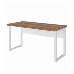 Mesa Escritório PÉ QUADRO 1,20×0,60m -S/ Gavetas – NOGAL SEVILHA / BRANCO 34303