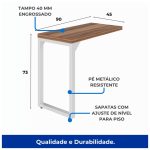 Mesa AUXILIAR SIMPLES 0,90×0,45m – NOGAL SEVILHA/BRANCO – 34304 - Imagem 3