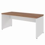 Mesa de Escritório 1,70×0,70m Sem Gavetas NOGAL SEVILHA/BRANCO – 34307