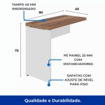 Mesa AUXILIAR SIMPLES 0,90X0,45m NOGAL SEVILHA / BRANCO – 34308 - Imagem 3