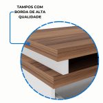Mesa AUXILIAR c/ 03 Gavetas Pedestal – NOGAL SEVILHA/BRANCO – 34309 - Imagem 5