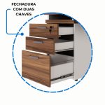 Mesa AUXILIAR c/ 03 Gavetas Pedestal – NOGAL SEVILHA/BRANCO – 34309 - Imagem 6
