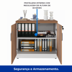 Armário Baixo com 02 Portas – 0,80×0,74×0,45m NOGAL SEVILHA/BRANCO – 34311 - Imagem 4