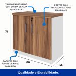 Armário Baixo com 02 Portas – 0,80×0,74×0,45m NOGAL SEVILHA/BRANCO – 34311 - Imagem 3