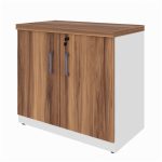 Armário Baixo com 02 Portas – 0,80×0,74×0,45m NOGAL SEVILHA/BRANCO – 34311