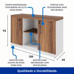 Armário Baixo Credenza – 1,20×0,73X0,45m NOGAL SEVILHA/BRANCO – 34312 - Imagem 6