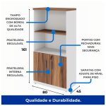 Armário Alto Semi-Aberto – 1,61×0,80×0,45m NOGAL SEVILHA/BRANCO – 34316 - Imagem 2
