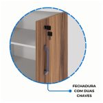 Armário Alto Semi-Aberto – 1,61×0,80×0,45m NOGAL SEVILHA/BRANCO – 34316 - Imagem 6