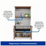 Armário Alto Semi-Aberto – 1,61×0,80×0,45m NOGAL SEVILHA/BRANCO – 34316 - Imagem 3