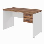 Mesa de Escritório 1,20×0,60m C/ Gaveta – NOGAL SEVILHA/BRANCO – 34317