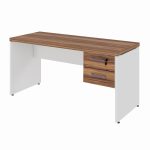 Mesa de Escritório 1,50×0,60m C/ Gaveta – NOGAL SEVILHA/BRANCO – 34318