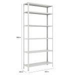 Estante de Aço com 06 Bandejas 30cm (22/18) – 1,98×0,92×0,30m – W3 – Cinza – 16007 - Imagem 2