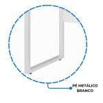 Mesa Escritório PÉ QUADRO 1,70×0,70m -C/ 02 Gavetas – NOGAL SEVILHA / BRANCO – 34322 - Imagem 3