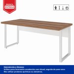 Mesa Escritório PÉ QUADRO 1,70×0,70m -C/ 02 Gavetas – NOGAL SEVILHA / BRANCO – 34322 - Imagem 4