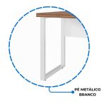 Mesa Escritório PÉ QUADRO 1,70×0,70m -C/ 02 Gavetas – NOGAL SEVILHA / BRANCO – 34322 - Imagem 5