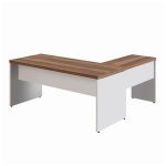Mesa em L (Mesa 1,50m + Mesa Auxiliar) – C/ Gavetas – WORKSTART – NOGAL SEVILHA/BRANCO – 34324 - Imagem 5