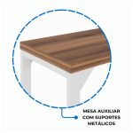 Mesa em L PÉ QUADRO (Mesa 1,50m + Mesa Auxiliar) – C/ Gavetas – WORKSTART – NOGAL SEVILHA/BRANCO – 34330 - Imagem 5