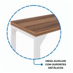 Mesa em L PÉ QUADRO (Mesa 1,70m + Mesa Auxiliar) – S/ Gavetas – WORKSTART – NOGAL SEVILHA/BRANCO – 34331 - Imagem 5