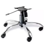 Cadeira Presidente ALTA Costurada – Base e Braço CROMADO – Corino Preto – 35103 - Imagem 5