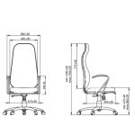 Cadeira Presidente ALTA Costurada – Base e Braço CROMADO – Corino Preto – 35103 - Imagem 3