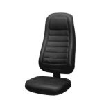 Cadeira Presidente ALTA Costurada – Base e Braço CROMADO – Corino Preto – 35103 - Imagem 2