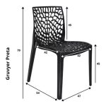 Cadeira Interlocutor GRUVYER para Escritório ou Jantar – Polipropileno – Cor Preto – 48006 - Imagem 5