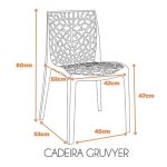 Cadeira Interlocutor GRUVYER para Escritório ou Jantar – Polipropileno – Cor CINZA – 48008 - Imagem 8