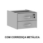 Mesa Escritório 1,20×0,60m – Com Gavetas –  MAXXI – CINZA/CINZA – 53084 - Imagem 6