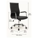 Cadeira de Escritório PRESIDENTE LONDON Giratória – Base Cromada – COR PRETO – 31089 - Imagem 4