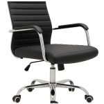 Cadeira de Escritório PRESIDENTE LONDON Giratória – Base Cromada – COR PRETO – 31089 - Imagem 3