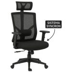 Poltrona Presidente Tela ORION Syncron Giratória – Cor Preto – 32944 - Imagem 3