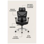 Cadeira de Escritório Presidente Tela TITAN – Cor Preto – 30067 - Imagem 6