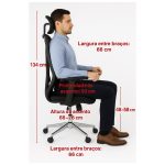 Cadeira Presidente Tela MK-4010 – MAKKON – COR PRETO – 30029 - Imagem 7