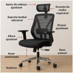 Cadeira Presidente Tela MK-4010 – MAKKON – COR PRETO – 30029 - Imagem 8