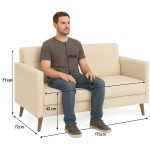 Poltrona para Escritório ROMA 03 Lugar – Corino – Cor NUDE – 60072 - Imagem 5