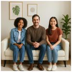 Poltrona para Escritório ROMA 03 Lugar – Corino – Cor NUDE – 60072 - Imagem 6