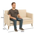 Poltrona para Escritório ROMA 02 Lugar – Corino – Cor NUDE – 60071 - Imagem 5