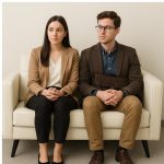 Poltrona para Escritório ROMA 02 Lugar – Corino – Cor NUDE – 60071 - Imagem 6