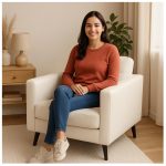 Poltrona para Escritório ROMA 01 Lugar – Corino – Cor NUDE – 60070 - Imagem 5