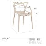 Cadeira Interlocutor ALLEGRA para Escritório ou Jantar – Polipropileno – Cor AREIA – 48009 - Imagem 7