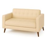 Poltrona para Escritório ROMA 03 Lugar – Corino – Cor AREIA – 60063