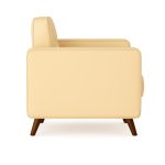 Poltrona para Escritório ROMA 01 Lugar – Corino – Cor AREIA – 60061 - Imagem 4