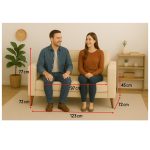 Poltrona para Escritório ROMA 02 Lugar – Corino – Cor AREIA – 60062 - Imagem 6